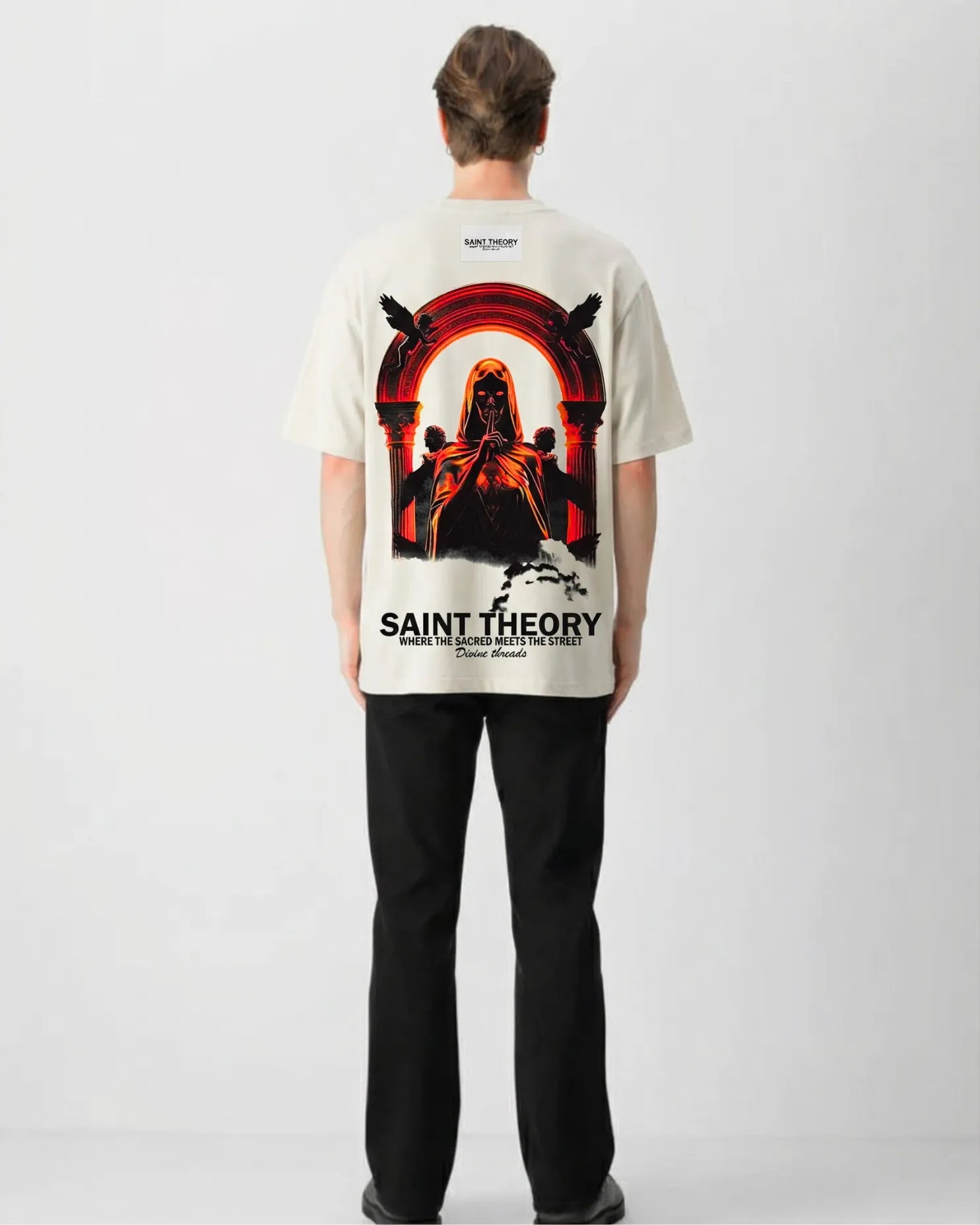 CAMISETA Oversize SAINT THE0RY Evangelium Natural 300 GRAMOS