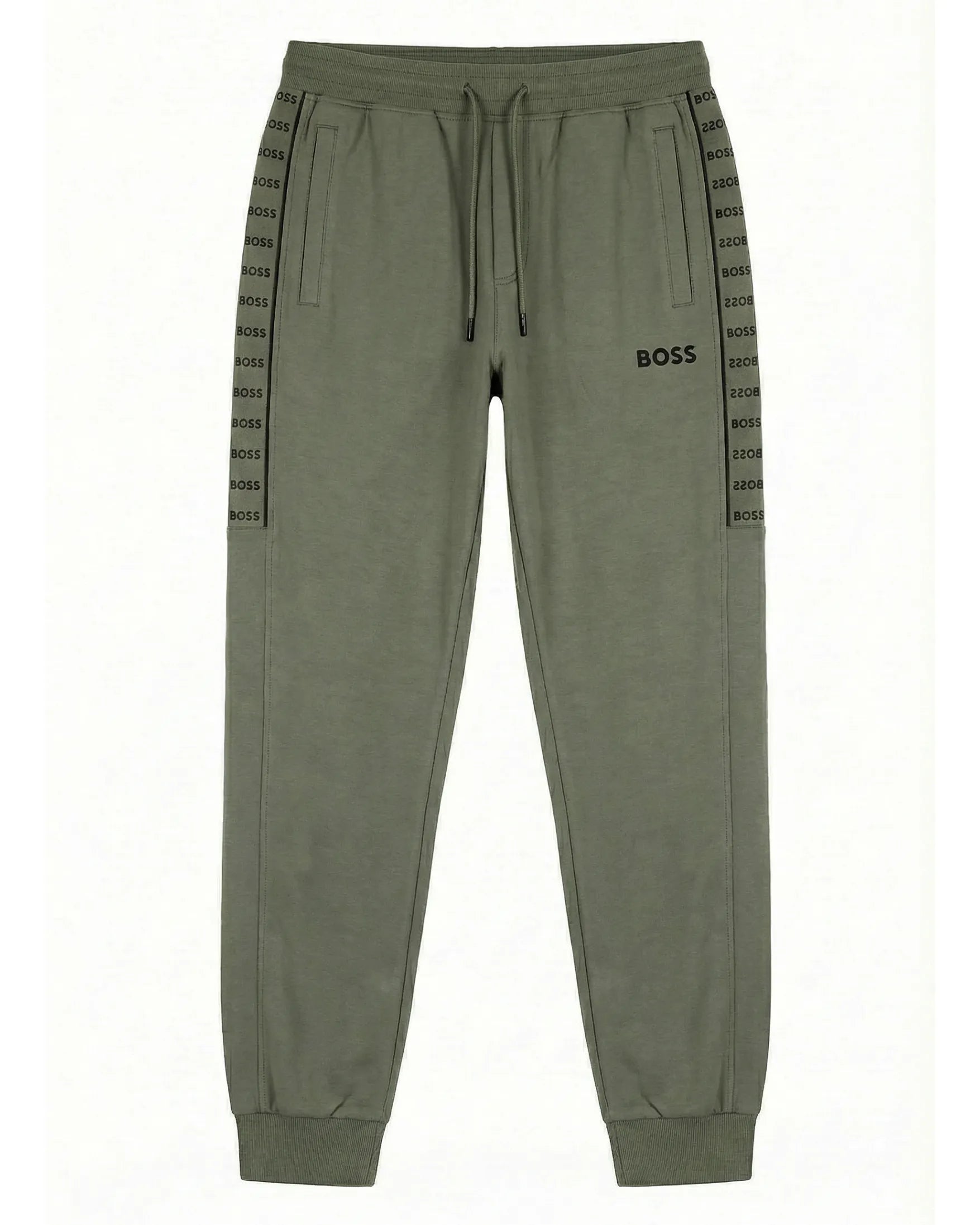 Sudadera Algodon B0SS Relaxed Verde Militar