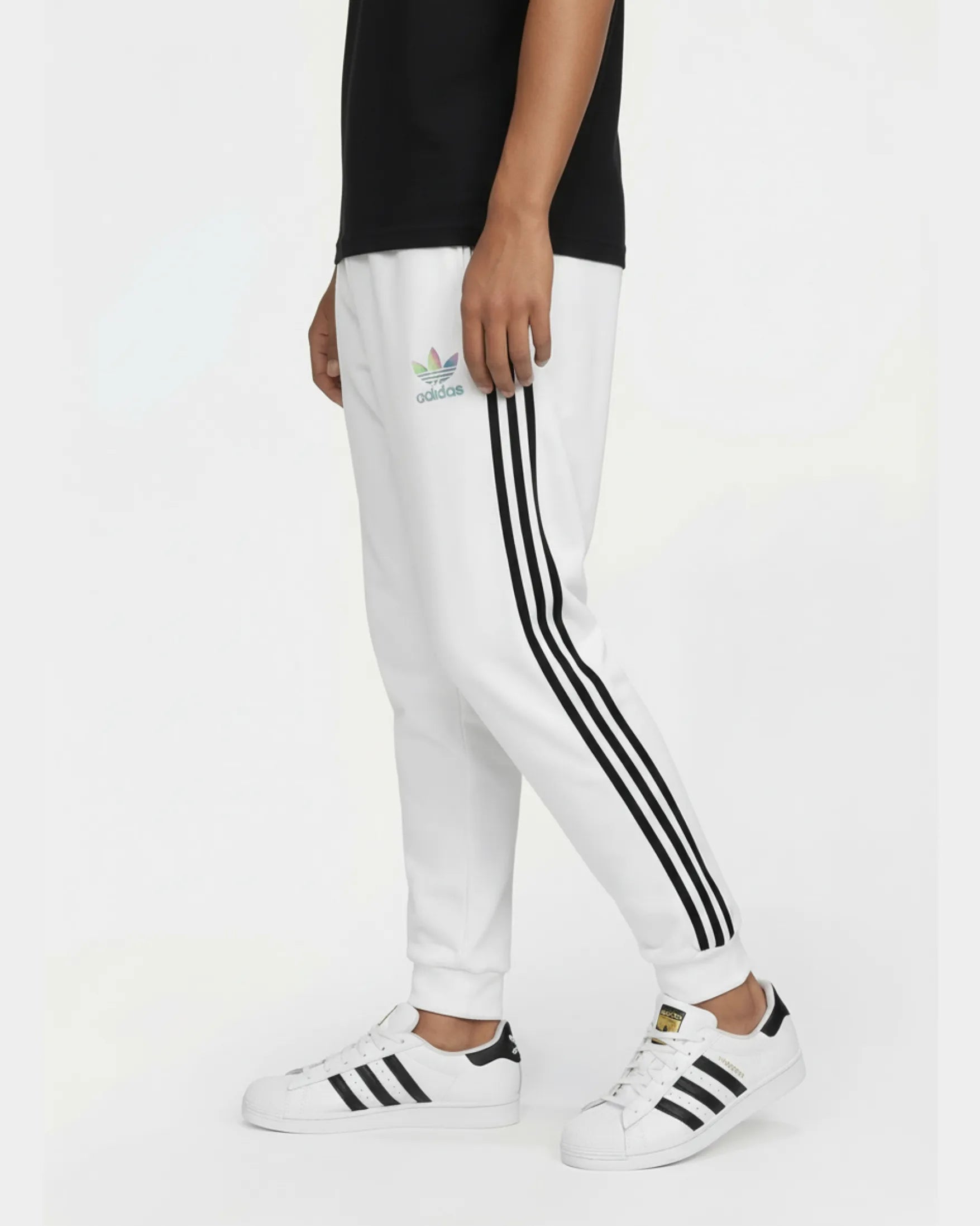 Sudadera Algodon Ad1das 3 Bandas Blanca